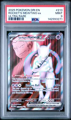 PSA 9 ROCKET'S MEWTWO EX 213/182 ULTRA RARE DESTINED RIVALS POKEMON 😍 - Image 1