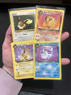 Team Rocket Pokemon Collection Eevee Dark Flareon Jolteon Vaporeon TCG Wotc NM - Image 1