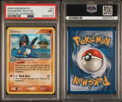 PSA 9 Swampert 27/100 Reverse Holo Foil Stamped Crystal Guardians 2006 Pokemon - Image 3