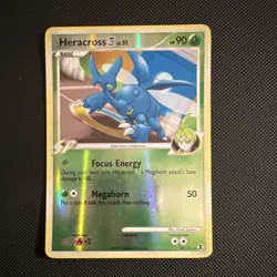 Pokemon Heracross E4 24/111 Rising Rivals Rare Basic HP90 50 Attack 2009 Holo - Image 1