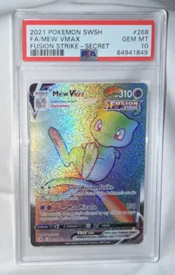 Pokemon Mew VMAX Secret Rare Holo PSA 10 Swsh08: Fusion Strike 268/264 310 HP - Image 1