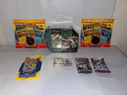 Pokemon Paldean Fates Great Tusk Ex Tin Sealed (Small dent)+ Sealed Lot Large - Image 1