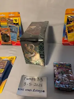 Pokemon Paldean Fates Great Tusk Ex Tin Sealed (Small dent)+ Sealed Lot Large - Image 4