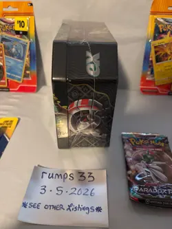 Pokemon Paldean Fates Great Tusk Ex Tin Sealed (Small dent)+ Sealed Lot Large - Image 5
