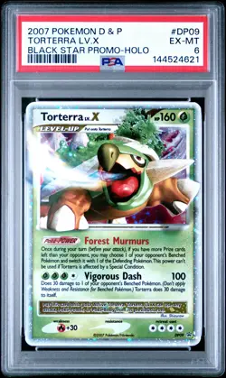 2007 POKEMON DIAMOND & PEARL BLACK STAR PROMO HOLO #DP09 TORTERRA LV.X PSA 6 - Image 1