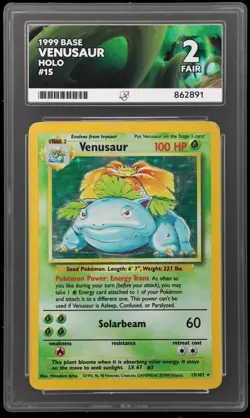 Pokemon 30th Anniversary - 1999 Base Set VENUSAUR Holo - ACE Graded 2 - WOTC - Image 1