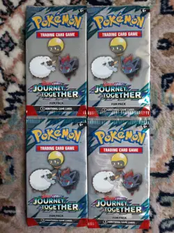 Pokemon TCG S&V Journey Together Fun Pack Booster x4 Packs Sealed New Boosters - Image 1
