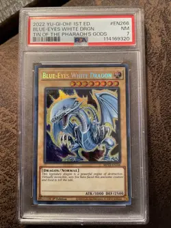 BLUE-EYES WHITE DRAGON YU-GI-OH! 2022 TIN OF THE PHARAOHS GODS 266 2022 EN PSA 7 - Image 1