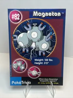 LP- Magneton #82 Burger King UNPERFORATED Poke Trivia Card 1999 Pokemon Card - Image 1