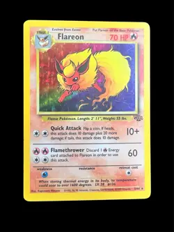 Pokemon Flareon Jungle Card 3/64 Holo Rare Unlimited 70 HP - Image 1