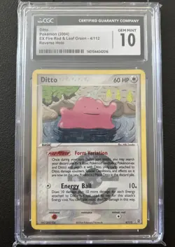 CGC 10 Ditto EX Fire Red & Leaf Green 4/112 Reverse Holo Pokemon Card - Image 1