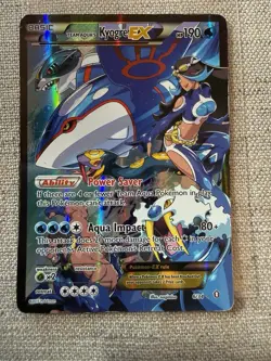 Team Aqua's Kyogre EX 6/34 Double Crisis Ultra Rare Full Art Holo Pokemon Card - Image 1