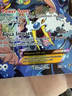 Team Aqua's Kyogre EX 6/34 Double Crisis Ultra Rare Full Art Holo Pokemon Card - Image 4