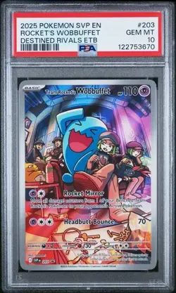 Team Rocket's Wobbuffet 203 Sv: Scarlet & Violet Promo Card PSA 10 - Image 1