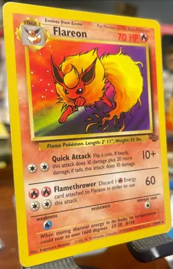 VLP 🔥 Pokemon TCG Flareon Card 19/64 Jungle Unlimited Rare Non-Holo - Image 3