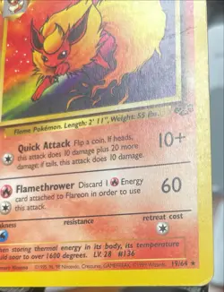 VLP 🔥 Pokemon TCG Flareon Card 19/64 Jungle Unlimited Rare Non-Holo - Image 5