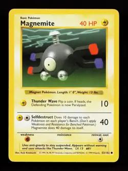 Magnemite 53/102 Common Base Set (Shadowless) Pokemon Card - Image 1