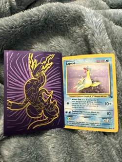 Lapras Pokemon Fossil Rare Card with Protective Sleeve, Fast Shipping - Image 3