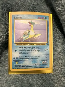Lapras Pokemon Fossil Rare Card with Protective Sleeve, Fast Shipping - Image 5