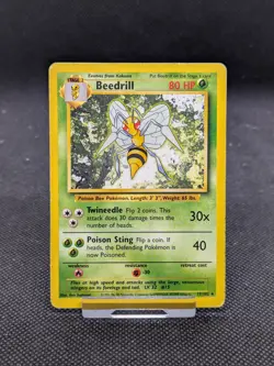 Beedrill 17/102 Rare Base Set Pokemon Card WOTC Played - Image 1