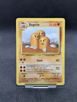 Dugtrio 19/102 Rare Base Set Pokemon Card WOTC Played - Image 1