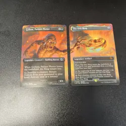 MTG Magic the Gathering FOIL The One Ring Borderless & Gollum, Patient Plotter - Image 1