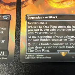 MTG Magic the Gathering FOIL The One Ring Borderless & Gollum, Patient Plotter - Image 3