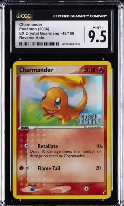 2006 POKEMON EX CRYSTAL GUARDIANS REVERSE HOLO #48 CHARMANDER CGC 9.5 - Image 1