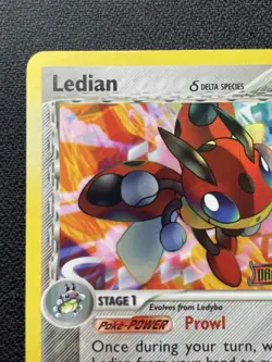 Pokemon Ledian 18/101 STAMPED EX Dragon Frontiers Holo LP/MP (Print Line Error) - Image 2