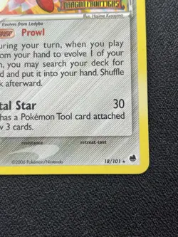 Pokemon Ledian 18/101 STAMPED EX Dragon Frontiers Holo LP/MP (Print Line Error) - Image 4
