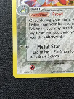 Pokemon Ledian 18/101 STAMPED EX Dragon Frontiers Holo LP/MP (Print Line Error) - Image 5