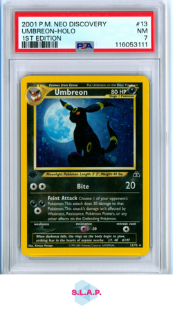 UMBREON-HOLO 1ST EDITION POKEMON 13/75 2001 NEO DISCOVERY HOLO ENGLISCH PSA 7 - Image 1