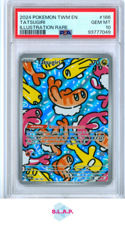 TATSUGIRI POKEMON 186 2024 TWILIGHT MASQUERADE ART RARE ENGLISCH PSA 10 - Image 1