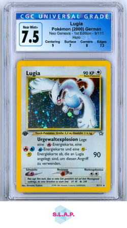 LUGIA POKEMON 9 2000 NEO GENESIS 1ST ED HOLO DEUTSCH CGC 7,5 - Image 1