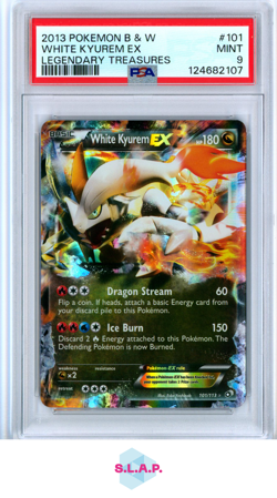 WHITE KYUREM EX POKEMON 101 2013 LEGENDARY TREASURES HALF ART ENGLISH PSA 9 - Image 1
