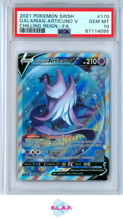 GALARIAN ARTICUNO V POKEMON 170 2021 CHILLING REIGN - ENGLISH PSA 10 - Image 1