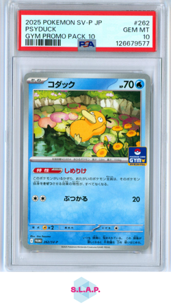 PSYDUCK POKEMON 262/S-VP 2025 GYM PROMO PACK 10 PROMO JP PSA 10 - Image 1