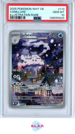 VANILLUXE ILLUSTRATION RARE POKEMON GERMAN WHT DE-WHITE FLARE 2025 113 PSA 10 - Image 1