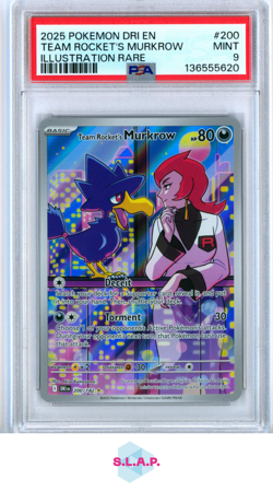 TEAM ROCKET'S MURKROW ILL RARE POKEMON DRI EN-DESTINED RIVALS 2025 200 PSA 9 - Image 1