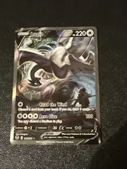 Pokemon TCG Sword And Shield Silver Tempest Lugia V Full Art Rare Holo 186/195 - Image 1