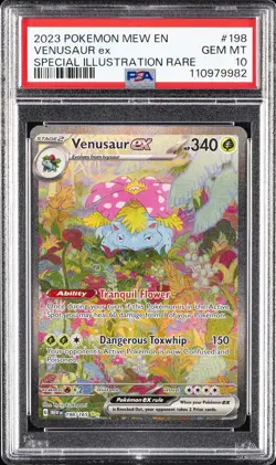 2023 POKEMON MEW EN-151 SPECIAL ILLUSTRATION RARE #198 VENUSAUR EX PSA 10 - Image 1