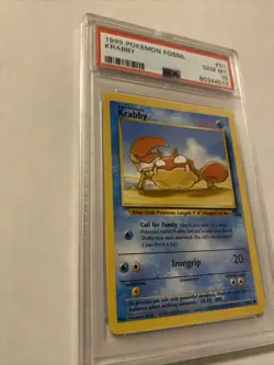 PSA 10 1999 Pokemon Fossil Krabby Unlimited Series 51/62 Minor Defect On Slab - Image 2