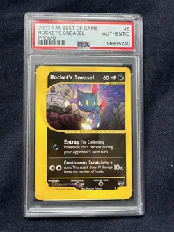 Pokemon TCG Rocket’s Sneasel #5 Best Of Game Promo PSA Authentic - Image 1