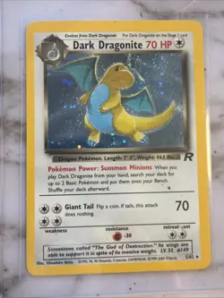 Dark Dragonite First Edition Team Rocket Pokemon TCG 5/82 Stage 1 Rare Holo - Image 1