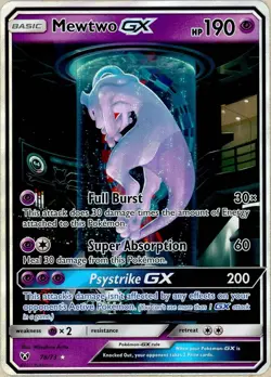 Pokemon Single: Mewtwo GX 78/73 Shining Legends (2017) Holo NM - Image 1