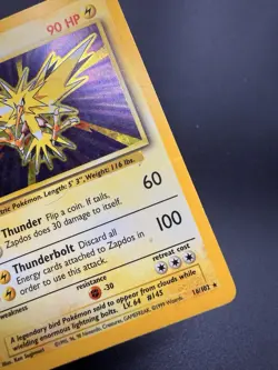 1999 Pokemon Base Set Zapdos Holo Rare 16/102 MP | WOTC Vintage - See Pics - Image 2