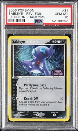 2006 POKEMON EX HOLON PHANTOMS #31 SABLEYE-REVERSE FOIL PSA 10 - Image 1