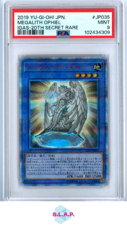 MEGALITH OPHIEL IGAS-20TH SECRET RARE YU-GI-OH! JP IGAS 2019 JP035 PSA 9 - Image 1