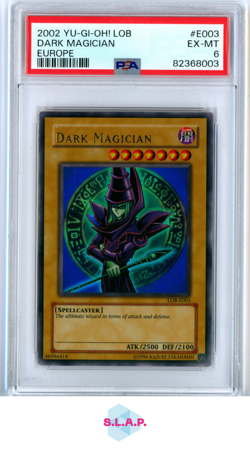 DARK MAGICIAN EUROPE YU-GI-OH! LOB-LEGEND OF BLUE EYES WHITE DRA 2002 E003 PSA 6 - Image 1