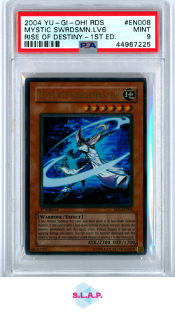 MYST.SWORDSMAN LV6 RISE OF DESTINY YU-GI-OH! RDS-RISE OF DES 2004 EN008 PSA 9 - Image 1